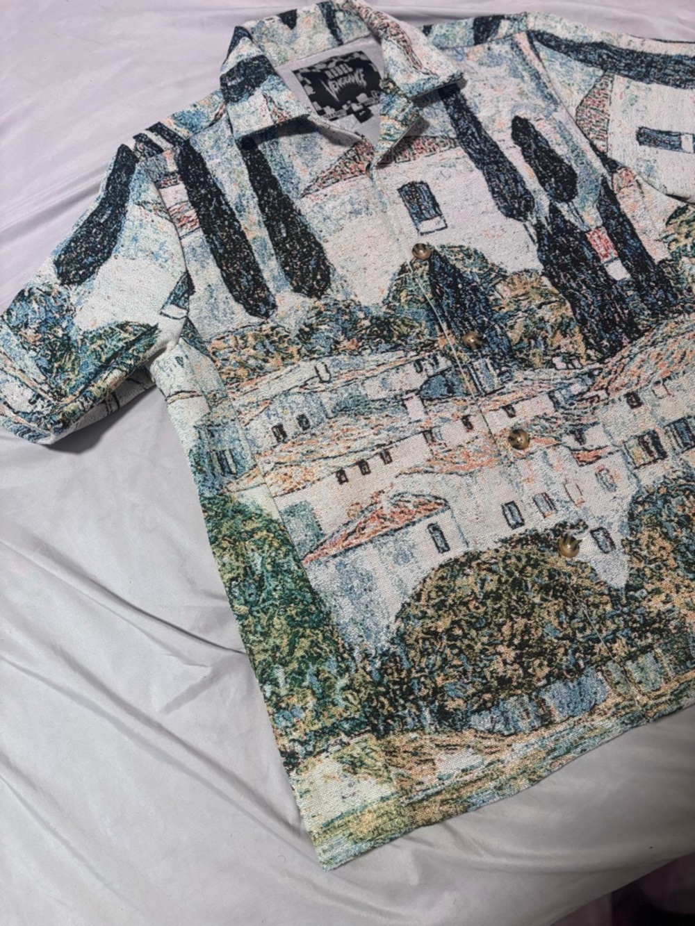 rebels Men's Scenic Button-Down Shirt in Green, Blue, Black